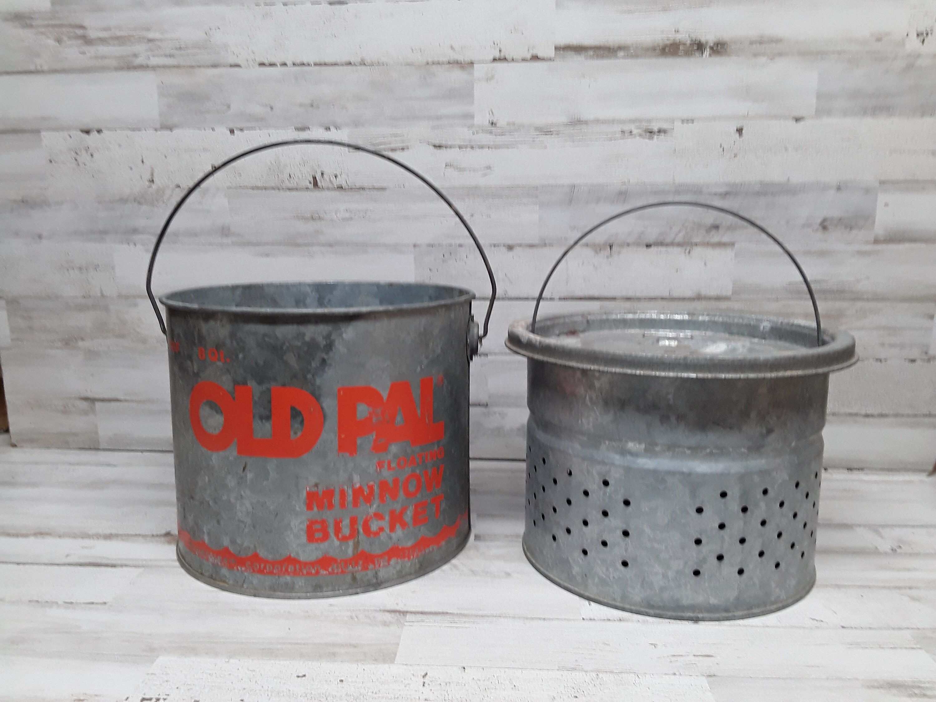 Vintage Old Pal Floating Minnow Bucket / 8 Quart 88F / Etsy