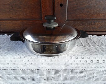 Vintage Rena Ware 3-Ply 18/8 Stainless 8” Sauce Saute Pan With Lid 1 Quart