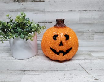 Vintage Halloween Candy Bucket, Jack O Lantern, JOL, Trick or Treat Pail , Blow Mold, Halloween Decor
