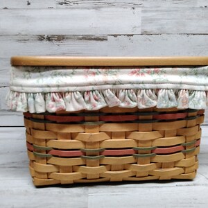 Longaberger 2002 Mothers Day Basket Liner / Protector Liner / Picture Frame Lid & Tie On / Dresden, Ohio 2022 image 3