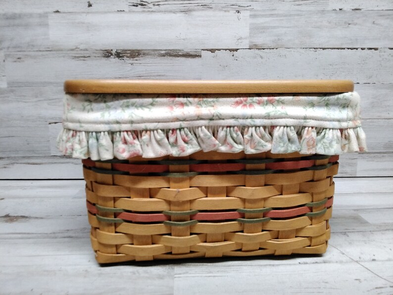 Longaberger 2002 Mothers Day Basket Liner / Protector Liner / Picture Frame Lid & Tie On / Dresden, Ohio 2022 image 3