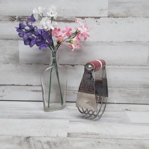 Vintage Dough Blender with Red Wooden Handle