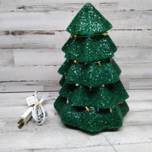 Vintage Season&#39;s Popcorn Electric Christmas Tree. / Tabletop Christmas Trees   / Christmas Decor