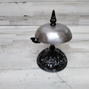 Antique Front Desk Bell / Hotel Service Bell. / Cast Iron/ Steel Service Bell / Lobby Bell image 2