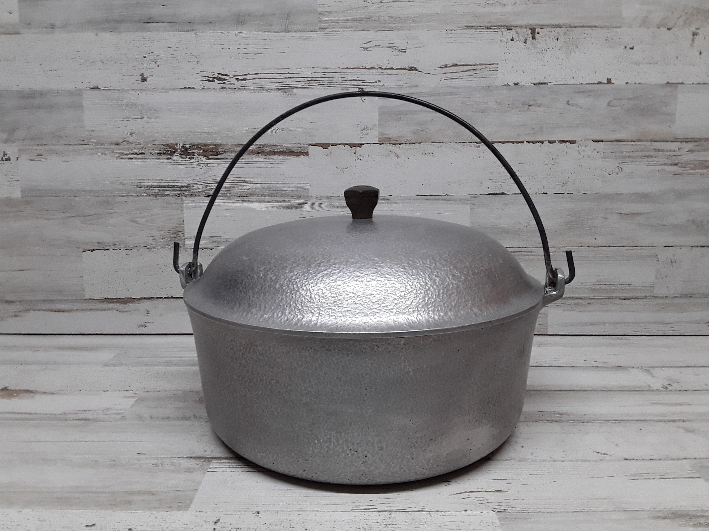 Vintage Graniteware Pasta Stock Pot With Handles and Lid 4 Qt