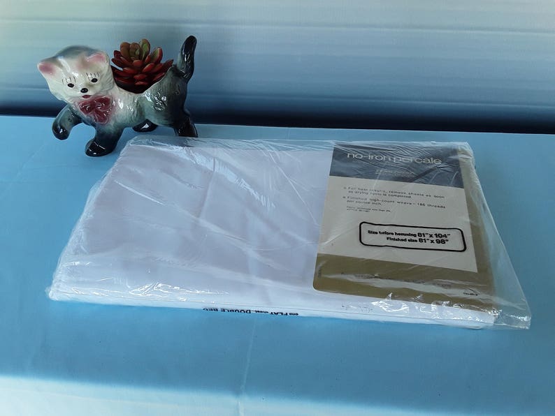 Vintage Jcpenney White Percale Full/double Bed Flat Sheet No Etsy