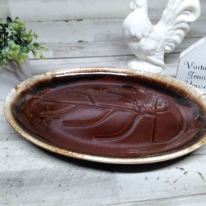 Vintage McCoy Large Platter  / Brown Drip Glaze USA Pottery. / Vintage Farmhouse Brown Kitchen Decor