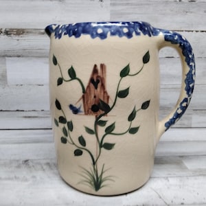 Vintage Alpine Pottery Roseville, Ohio Pitcher  /  Farmhouse Ironstone Pitcher