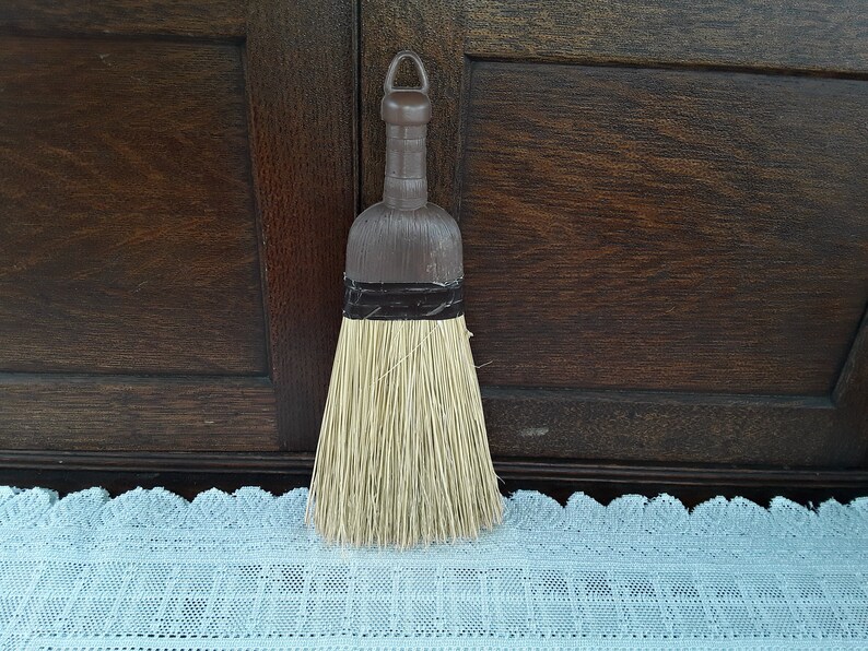 Vintage Whisk Broom Hand Wisk Broom Sweeper Light Brown Straw Etsy