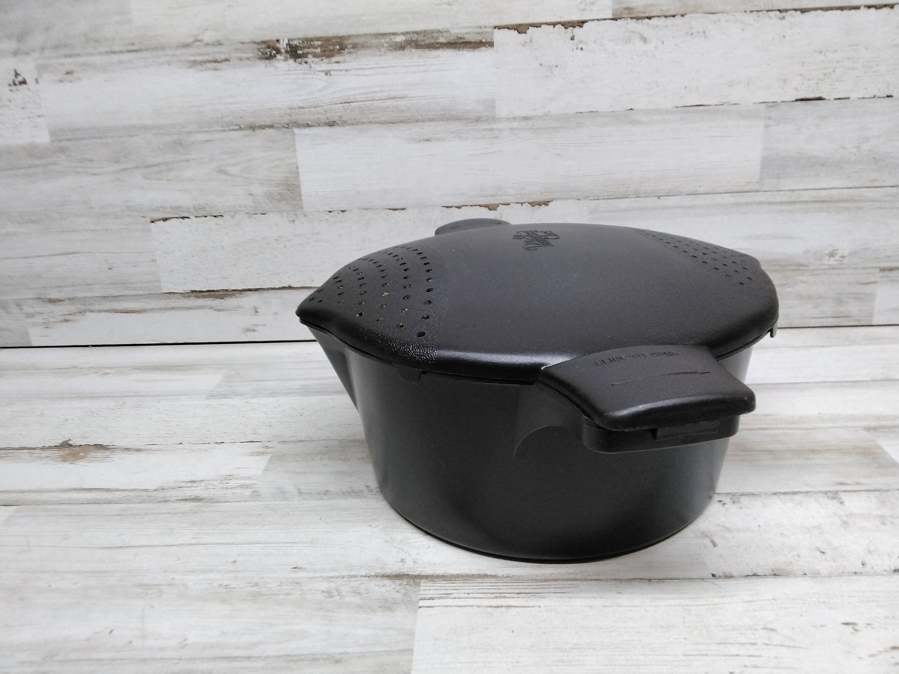 Pampered Chef Microwave Steamer Pot 2 Quart Size Black Etsy
