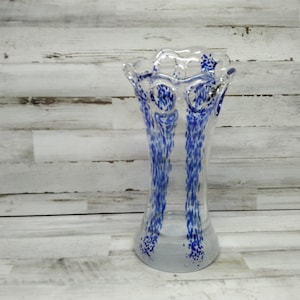 Vintage Beautiful Murano Large Vase / Murano Scallop Vases  / Scallop Edge Glass Vases