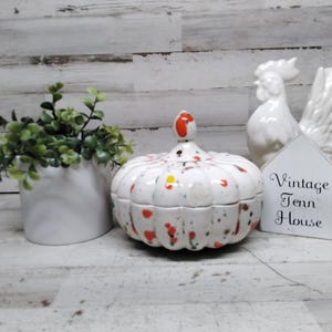 Vintage Studio Pottery Splatter Covered Candy  / Studio Pottery Decor