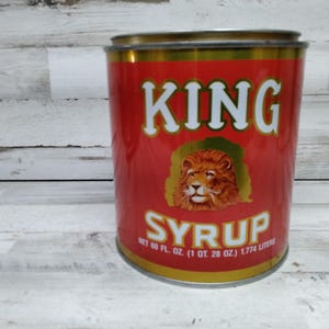 Vintage King Sirup Litho Werbedose, Amerikas feinster Tafelsirup - Bauernhaus, Vintage Dose, Vintage Werbung Buckner, KY