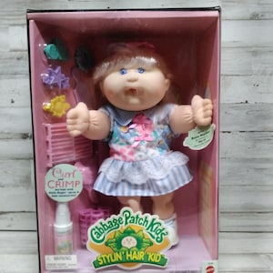 Vintage NOS 1995 Cabbage Patch Kids Doll / Stylin&#39; Hair &#39; Kid / 1995  Cabbage Patch Kid NOS  / Curl & Crimp Hair Doll