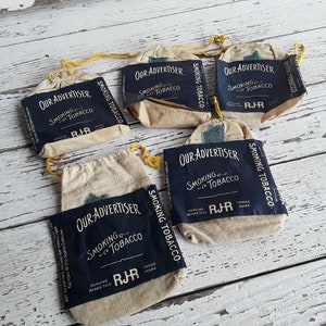 Vintage RJ Reynolds Our Advertiser Smoking Tobacco Pouch Bags, .R.J. Reynolds Tabacco Co., Winston- Salem, N.C., Lot of 5 Tabacoo Pouch /