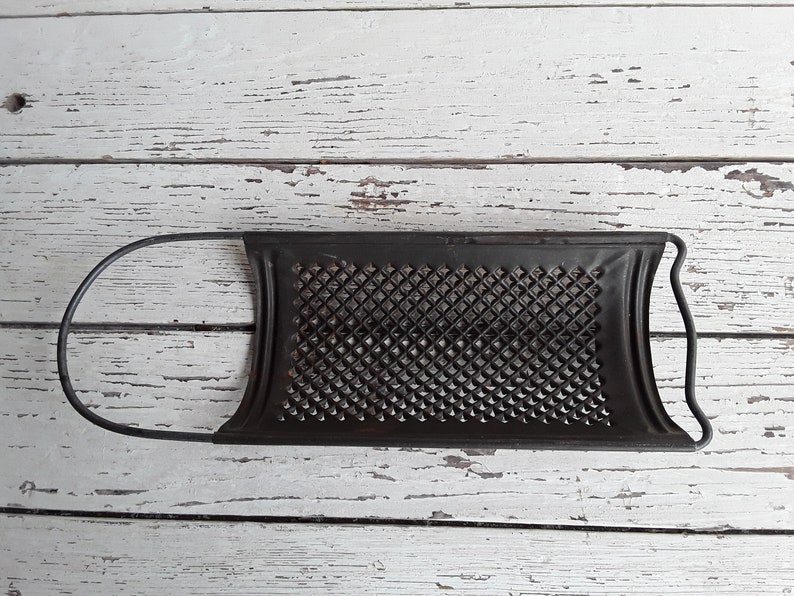 Italy Kitchen, Early Cheese Grater Half Moon Half Round Steel Primitive Handmade Kitchen Classic From Italy