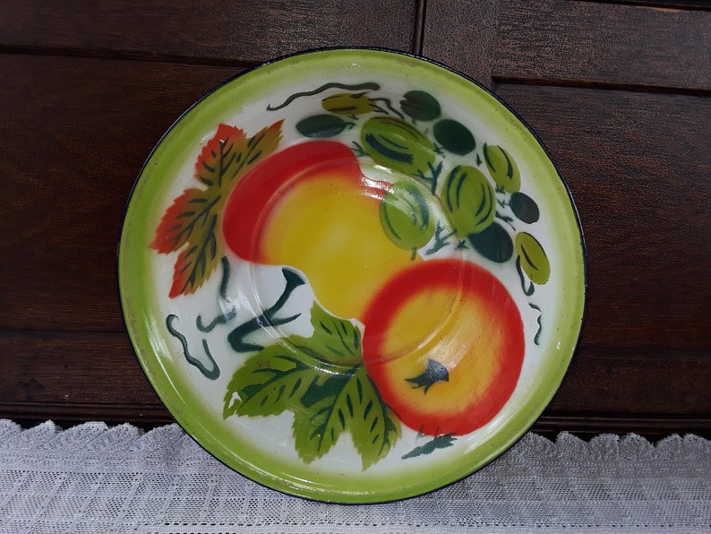 Vintage Enamel Ware Dishpan Bowl