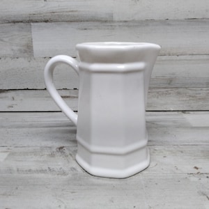 Ironstone Pitcher/Creamer Pfaltzgraff Heritage French Country Decor White Farmhouse Pitcher White Heritage White Pitcher Farmhouse