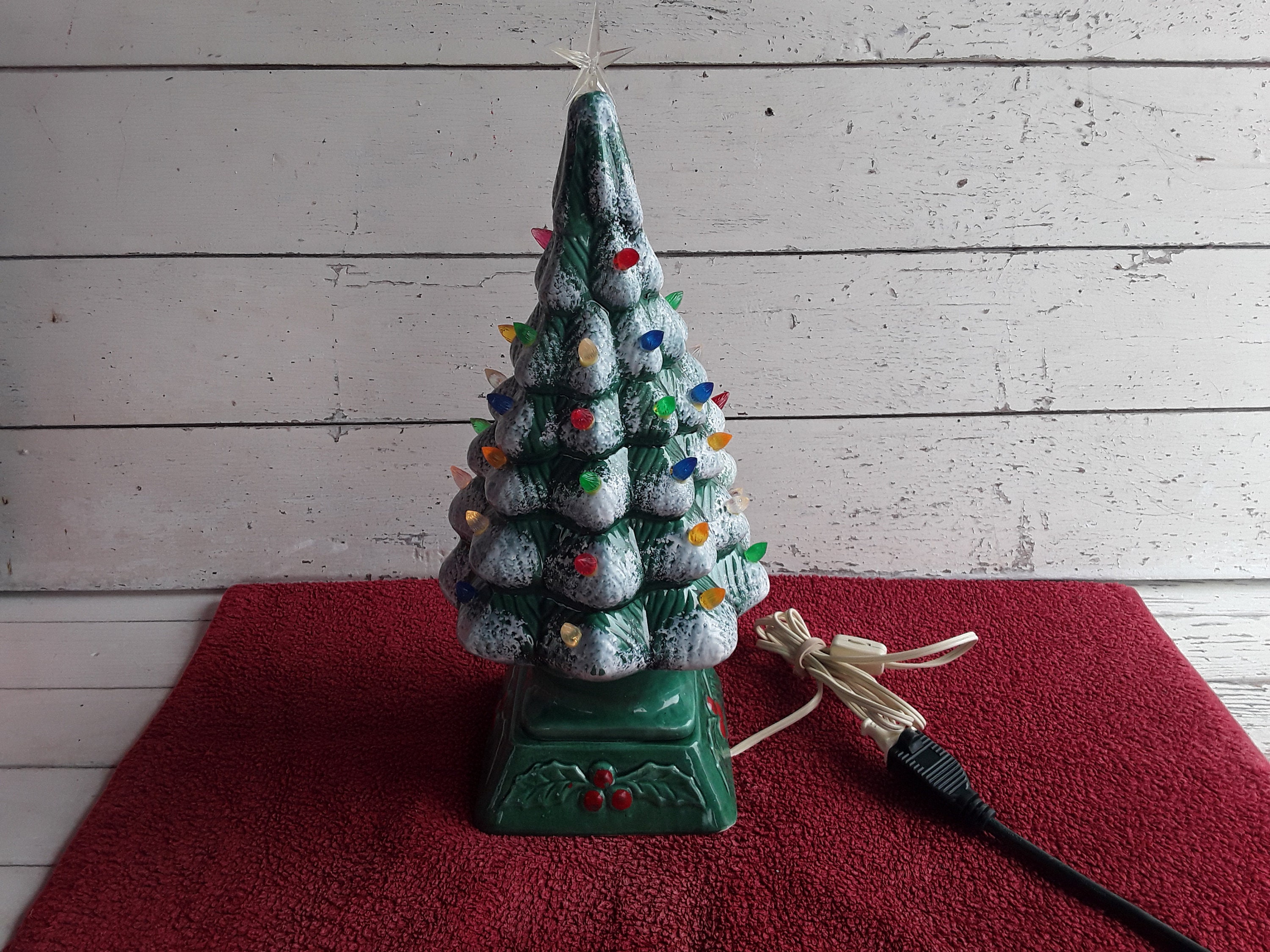 Vintage Electric Ceramic Christmas Tree with Multicolor Bulbs Etsy