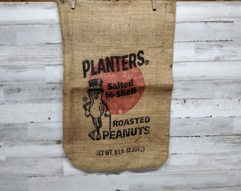 Planters Roasted Peanut Burlap Bag / Publicité pour arachides / Publicité en toile de jute publicitaire