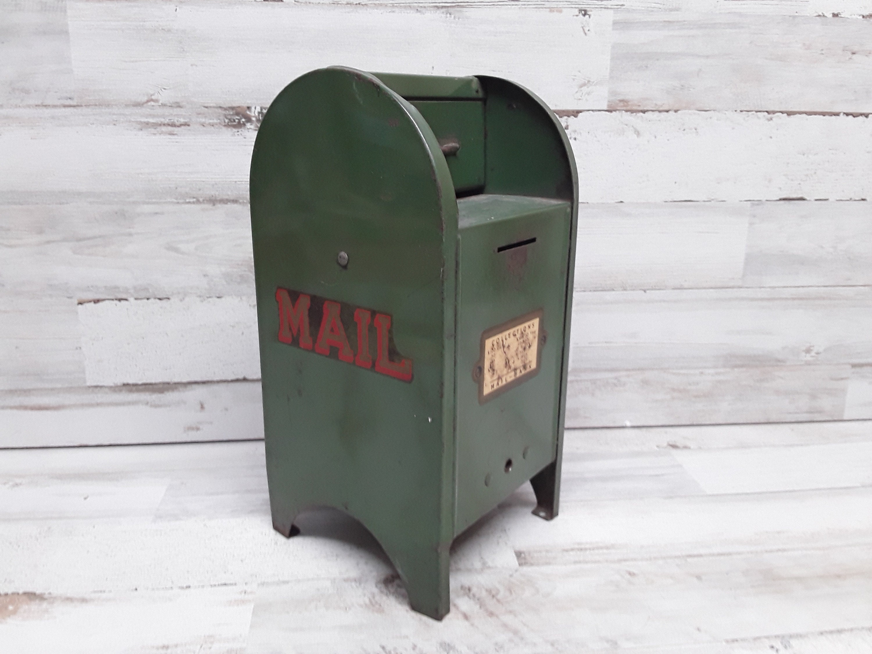Vintage Metal Mailbox Coin Bank / Metal Bank / Coin Bank / Etsy