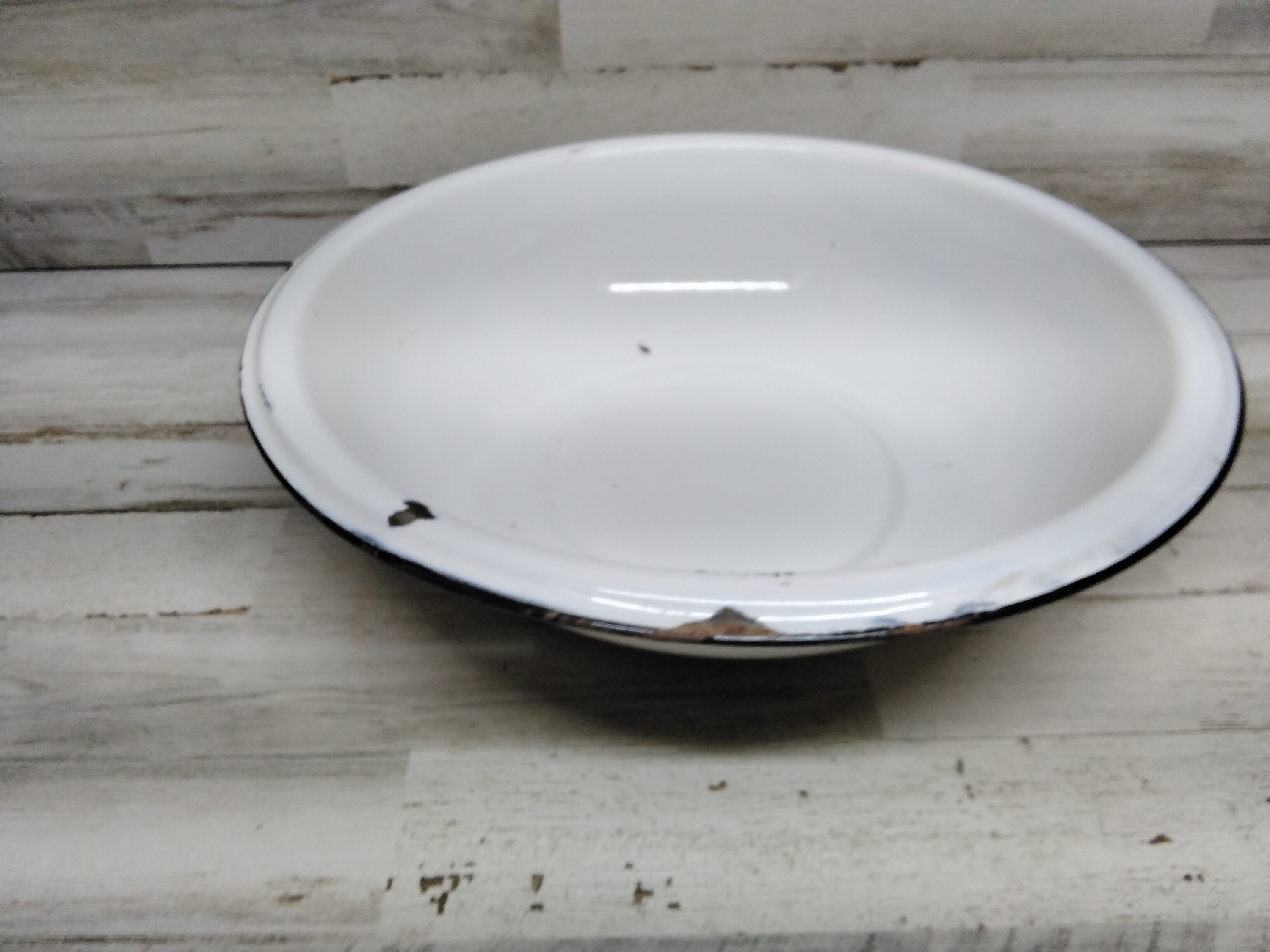 Enamel Dish Pan / White Enamelware Dish Pan / Farmhouse Etsy