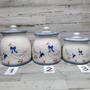 Vintage Ceramic Duck Canister / Choose of Canisters. /    Cookie Jars  / Duck Canisters / Farm Decor / Ceramic Duck Kitchen Decor / CHOOSE