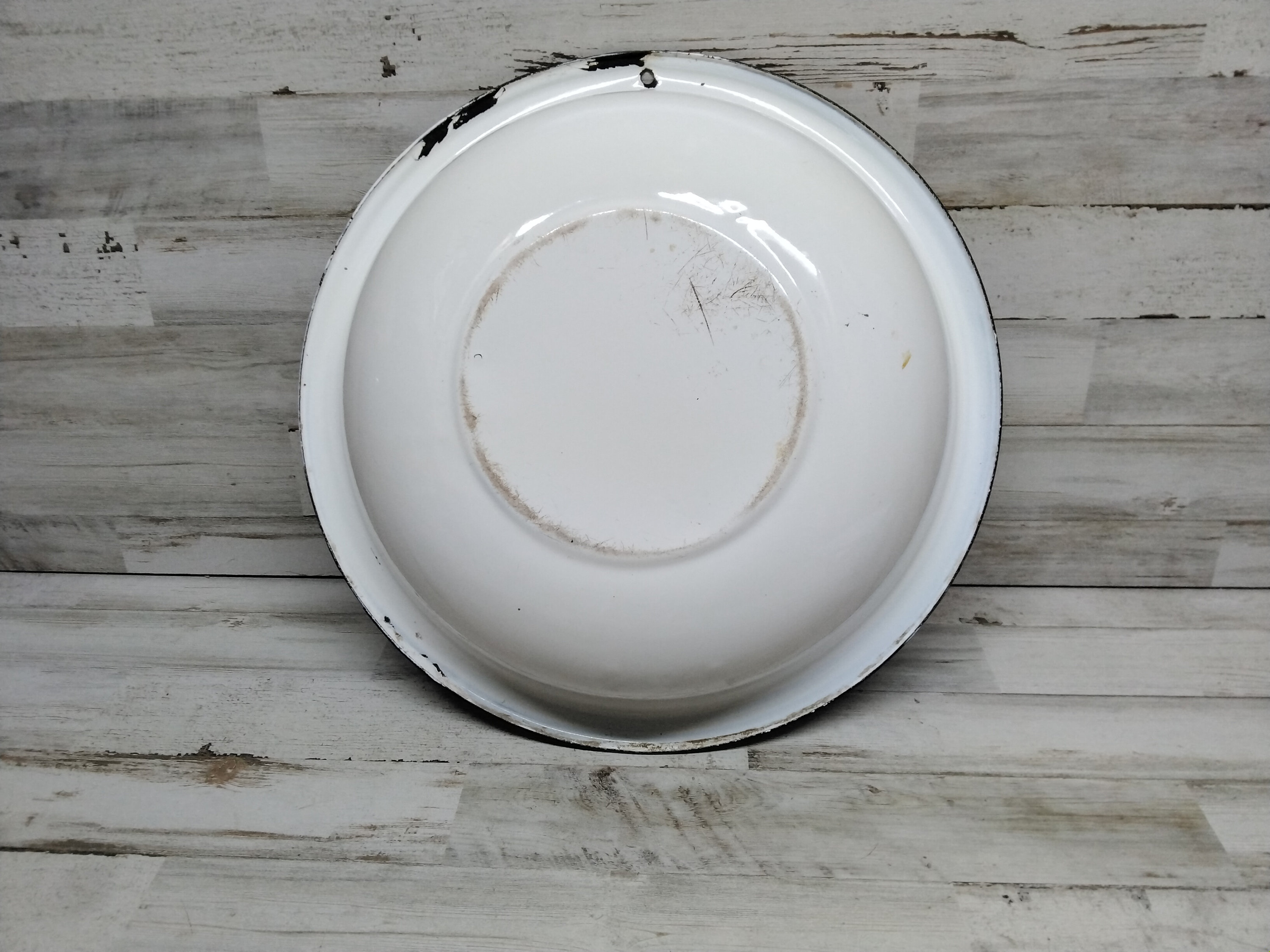 Enamel Dish Pan / White Enamelware Dish Pan / Farmhouse Etsy