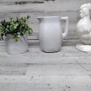 Vintage White Ironstone Pitcher/Creamer. / Vintage Kitchen Ironstone  / Farmhouse Kitchen Ironstone Pitchers
