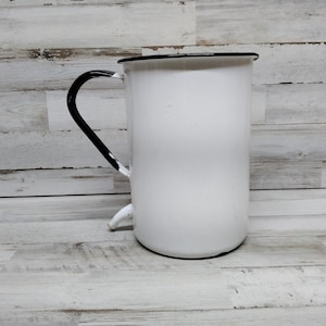 French Enamel Enamelware Planter Douche Irrigator Garden 1920 Decor Interesting WWII Era Medical Enamelware.