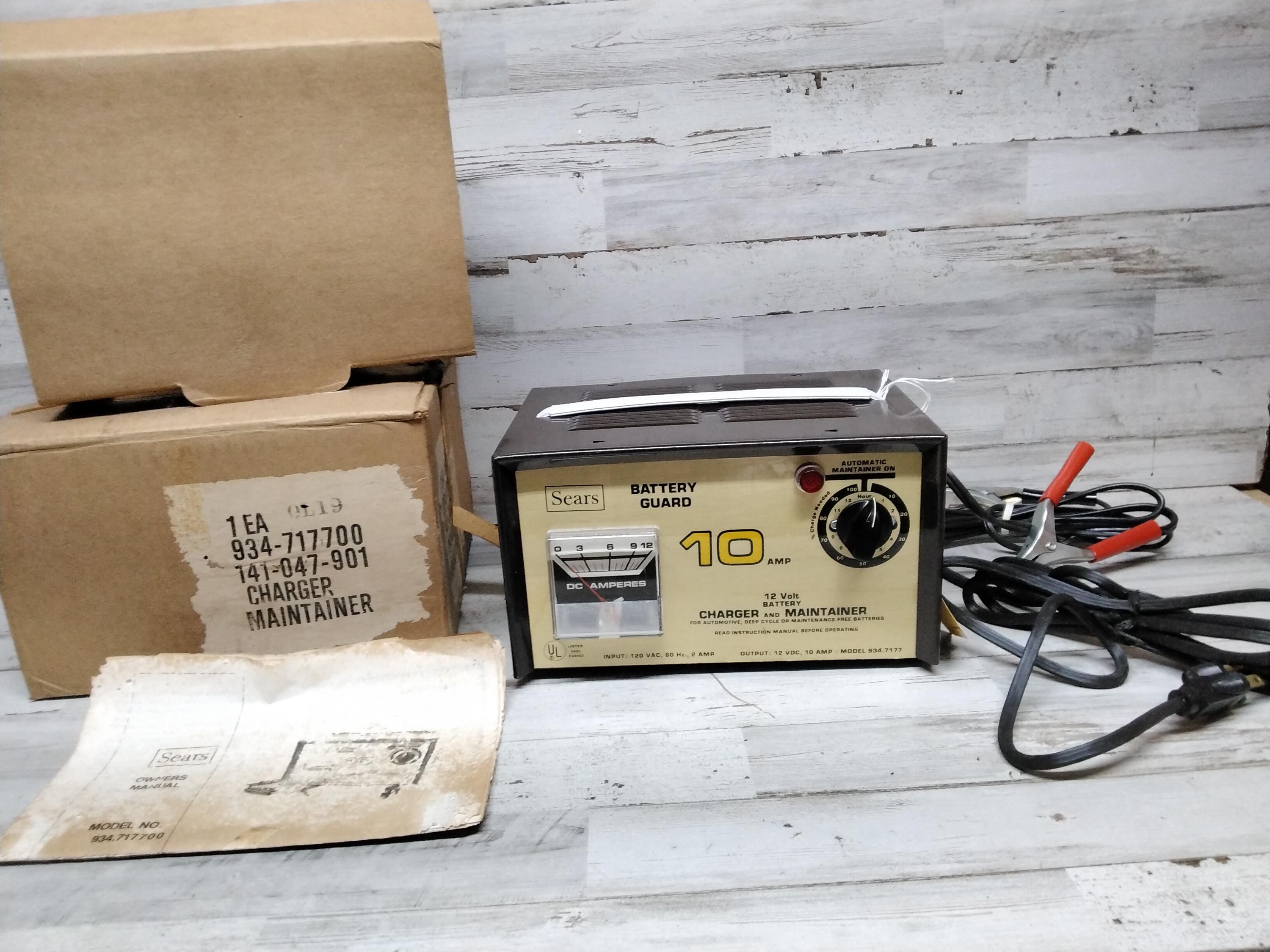 Vintage NOS Sears & Roebuck Battery Charger Maintainer / 10 Amp 12