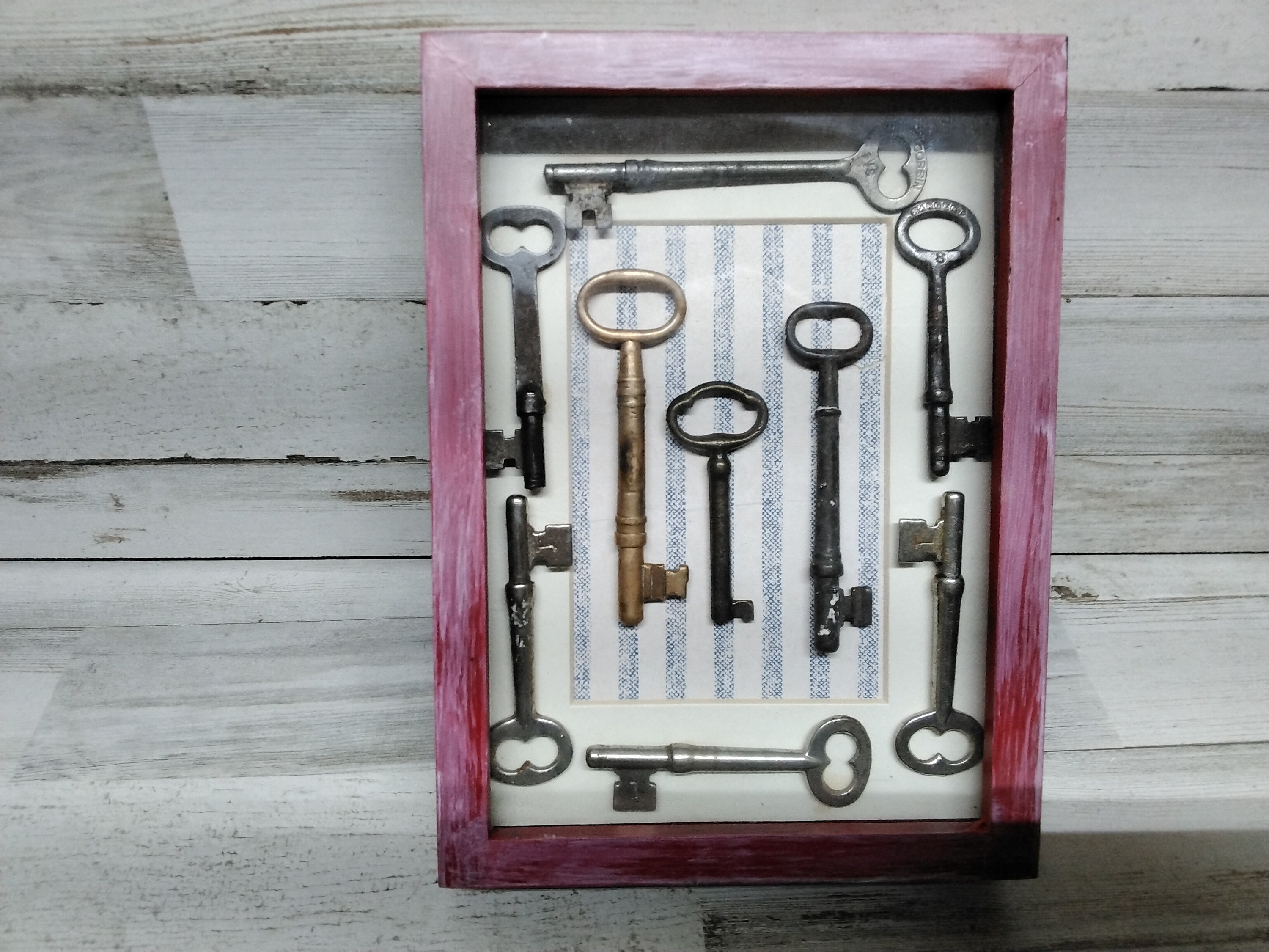 Shadow Box With Skelton Keys / Antique Skelton Keys / Set of 6 Skelton ...