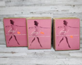 Vintage 1960er Jahre Fling Seamless Fatigue Relief Support Hosiert von The Kendell Company Nylon Chicago, Illinois NOS