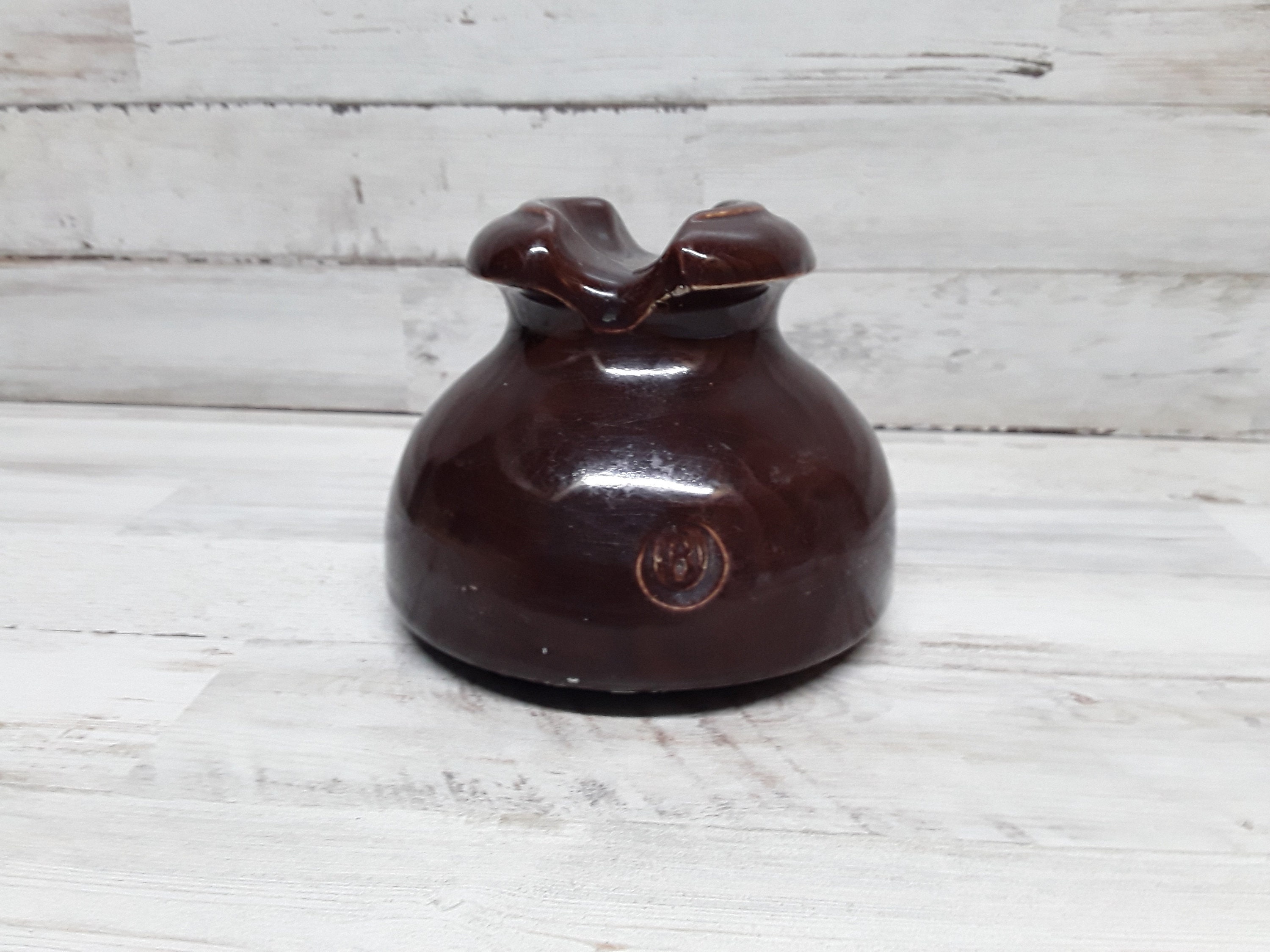Ceramic Insulator Deep Brown Electric Insulator Home Decor Etsy