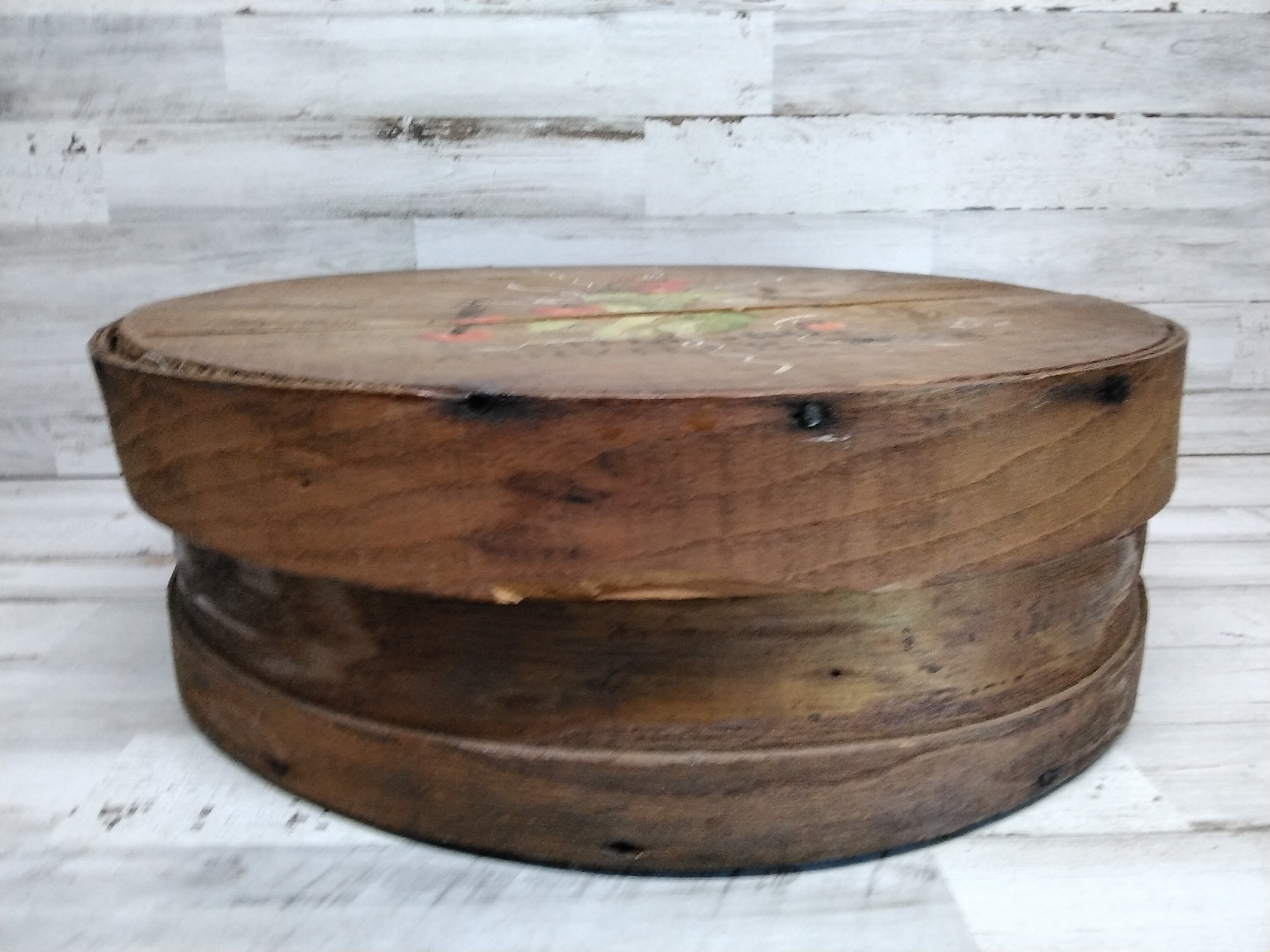 Vintage Cheese Box Round Cheese Box Sewing Box Wooden Etsy