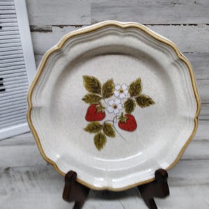 Vintage Mikasa Stoneware Strawberry Festival Oven To Table Japan Salad/Bread Plate
