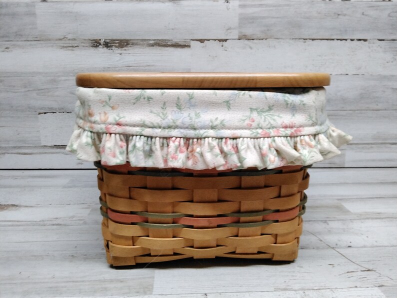 Longaberger 2002 Mothers Day Basket Liner / Protector Liner / Picture Frame Lid & Tie On / Dresden, Ohio 2022 image 2