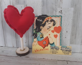 Vintage Valentine Card Collectible Paper Ephemera Arts Crafts Scrap Booking