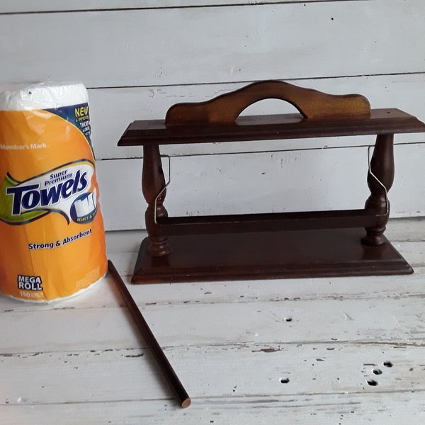 Vintage Wooden Paper Cutter Dispenser for Craft End Rolls Paper/Paper Towel Holder