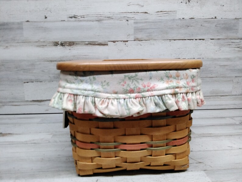 Longaberger 2002 Mothers Day Basket Liner / Protector Liner / Picture Frame Lid & Tie On / Dresden, Ohio 2022 image 4