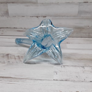 Vintage Glass Flower with Stem  / Steam Glass Flower  / Hand Blow Glass Flower  / Art Glass