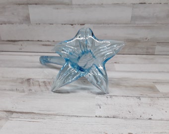 Vintage Glass Flower with Stem  / Steam Glass Flower  / Hand Blow Glass Flower  / Art Glass