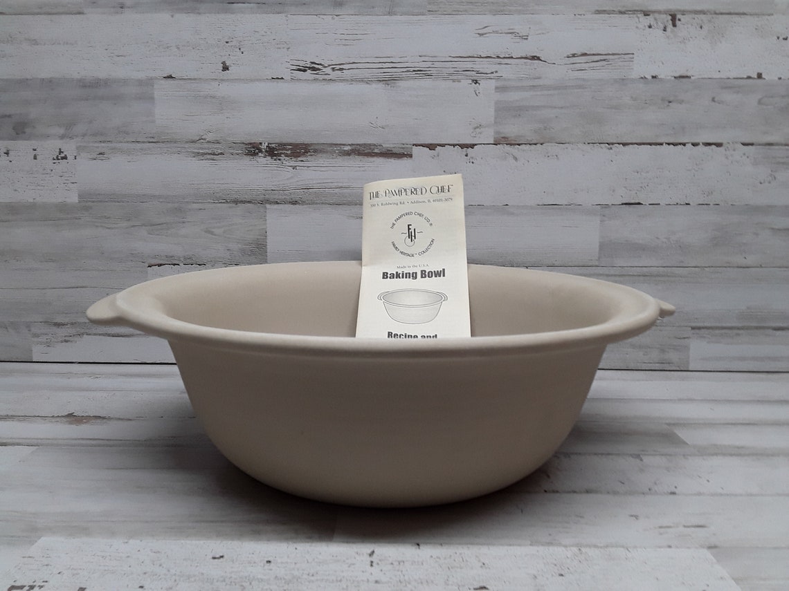 Pampered Chef Stonware Baking Bowl Old New Stock With Original Etsy
