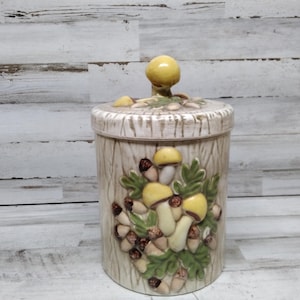 Woodenland Drzewo z Grzybowym Pojemnikiem / Dekoracja Kuchenna Grzyb / Pojemnik Grzybowy / Ester Lipscomb Pottery