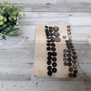 Vintage Card of Old Buttons. / Sewing Room Decor. / Old Buttons  Vintage Buttons