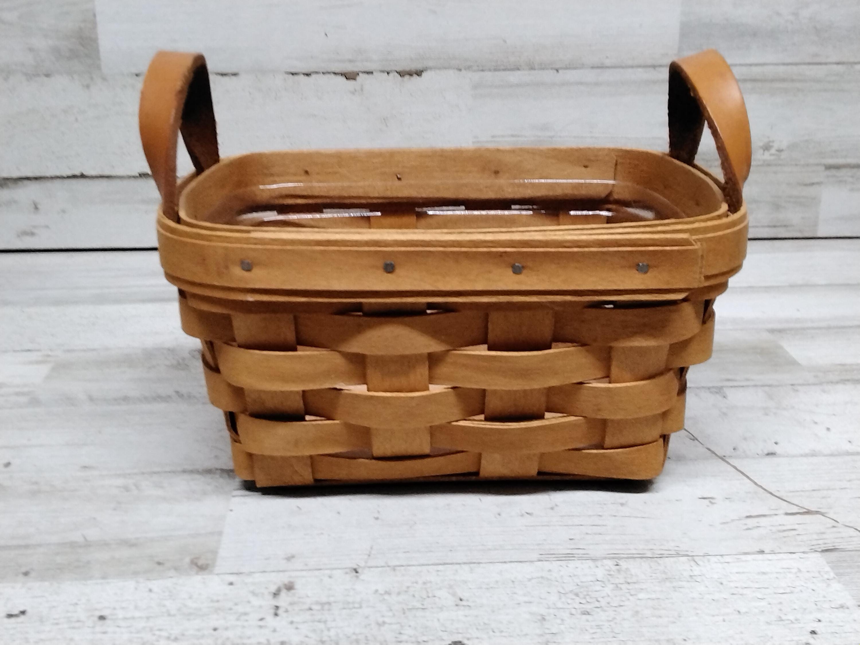 貴重 ロンガバーガーlongaberger 木製バスケット小物入れ ヴィンテージ