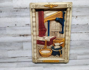 Colgante de pared vintage de Miller Studio Blacksmith de 1966 / Coleccionista de herreros / Coleccionista de Miller Studio