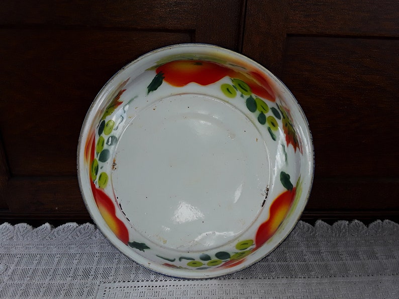 Vintage Enamel Ware Dishpan Bowl
