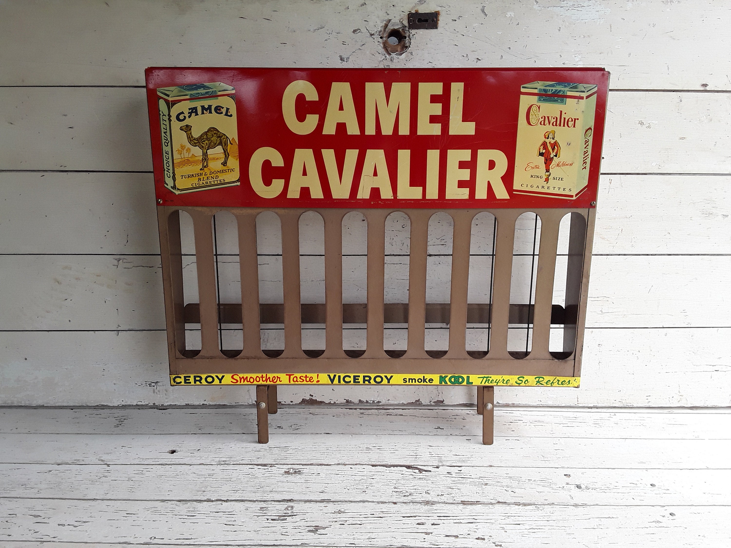 Camel & Cavalier Cigarette Advertising Metal Display Rack, Store