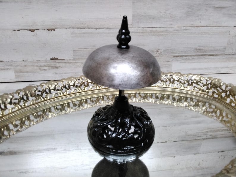 Antique Front Desk Bell / Hotel Service Bell. / Cast Iron/ Steel Service Bell / Lobby Bell image 7
